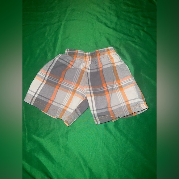 healthtex Other - Healthtex Gray and Orange Plaid Shorts 24 Months